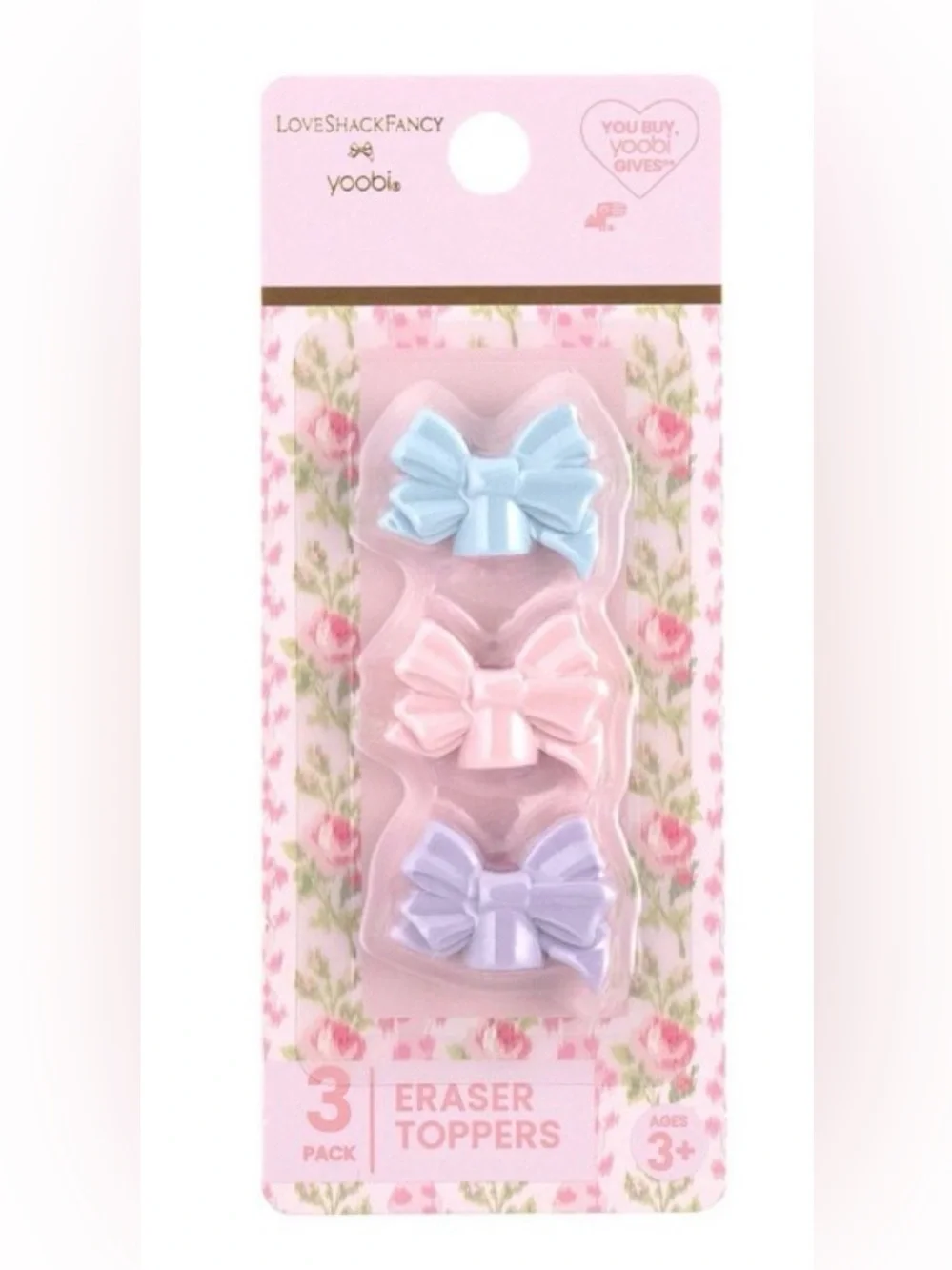 🎀 LoveShackFancy x Target - Yoobi 3pk Eraser Topper Bows 🎀